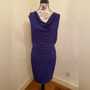Royal Blue Le Chateau Cowl Neck Drape Back Cocktail dress - Size Large